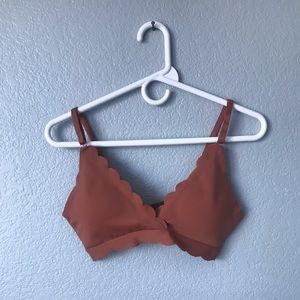 Danskin petal edge bralette rust colored